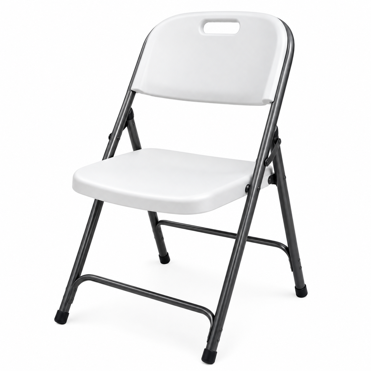White folding resin chair